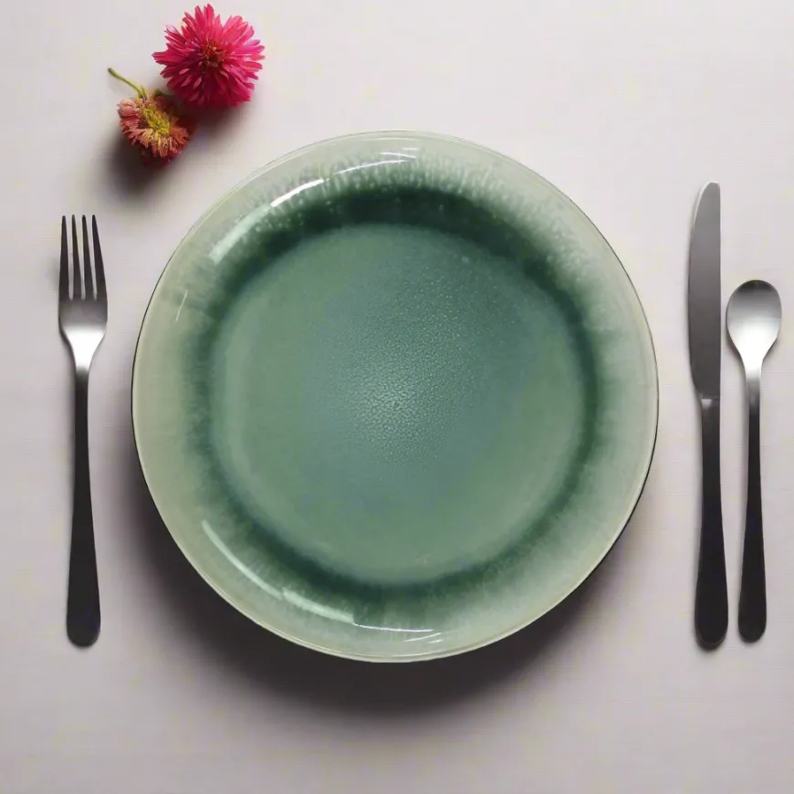 6 stk. ASTA Frokosttallerkener m/løbeglasur i Grøn (Ø17cm)