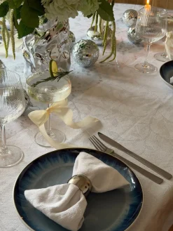 6 stk. Asta Frokosttallerkener m. Løbeglasur i Blå (Ø18cm)