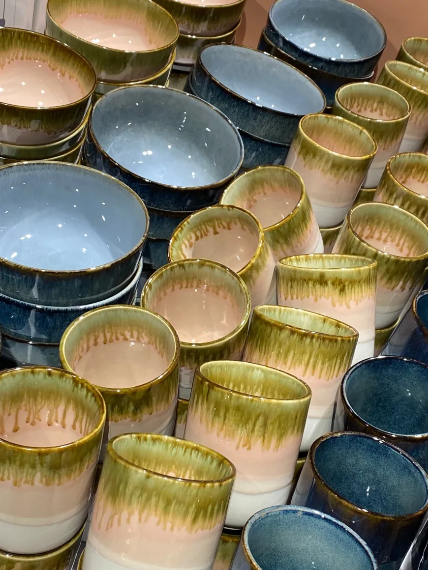 6 stk. Asta Krus i Rosa m. Løbeglasur