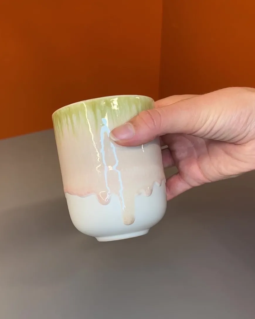 6 stk. Asta Krus i Rosa m. Løbeglasur