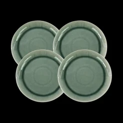 4 stk. ASTA Middagstallerkener m/løbeglasur i Grøn (Ø26cm)