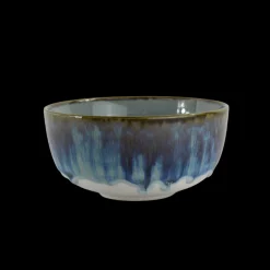 6 stk. Asta Skåle i Blå m. Løbeglasur