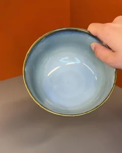 6 stk. Asta Skåle i Blå m. Løbeglasur