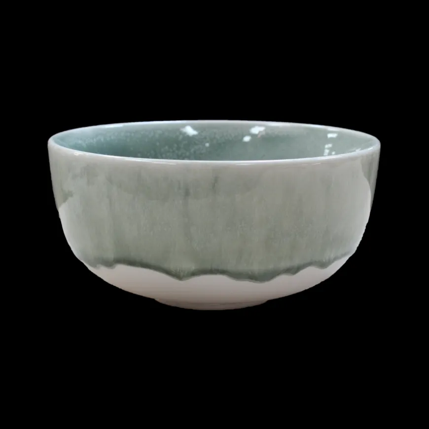 6 stk. Asta Skåle i Grøn m. Løbeglasur