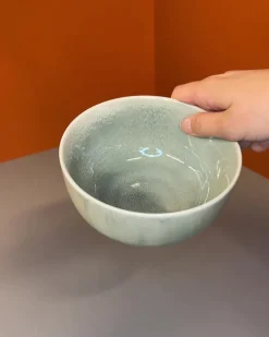 6 stk. Asta Skåle i Grøn m. Løbeglasur