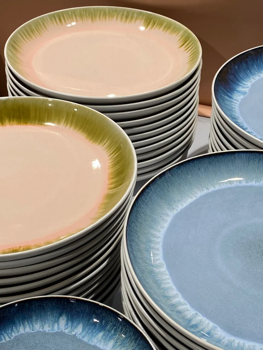 6 stk. ASTA Tallerkener i Rosa m. Løbeglasur (Ø17cm)