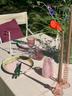 6 stk. ASTA Tallerkener i Rosa m. Løbeglasur (Ø17cm)