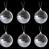6 stk. Diskokugler til Ophæng Sølv (8cm)