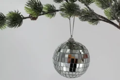 6 stk. Diskokugler til Ophæng Sølv (8cm)