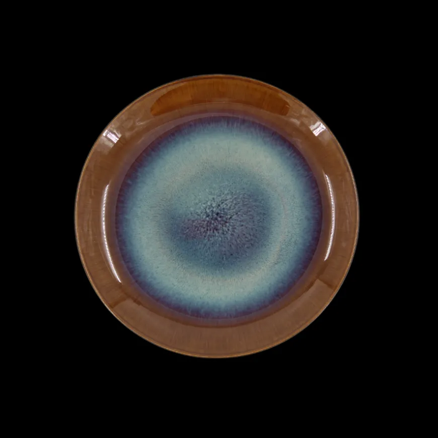 6 stk. Frokosttallerkener i Blå/Grå & Brun (Ø19,8cm)