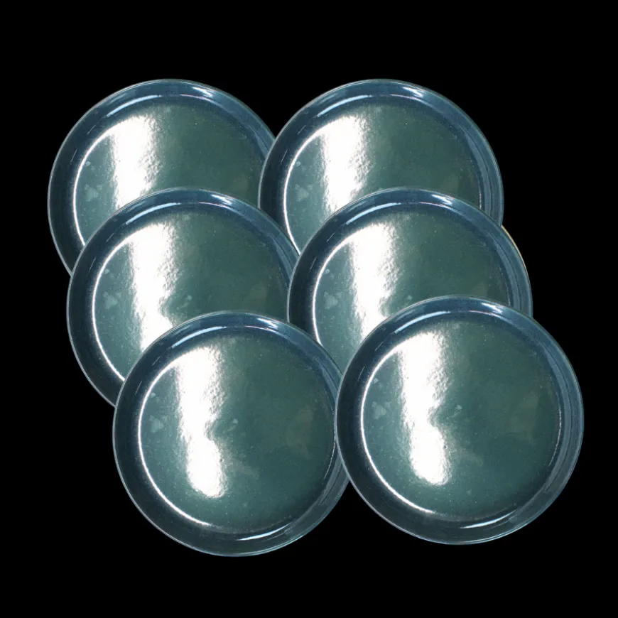 6 stk. Keramik Frokosttallerken ALEC i Mørkegrøn (Ø21x7cm)