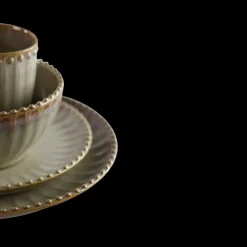 6 stk. Keramik Frokosttallerkener FALLON (Ø22x2,2 cm) Reaktiv Beige