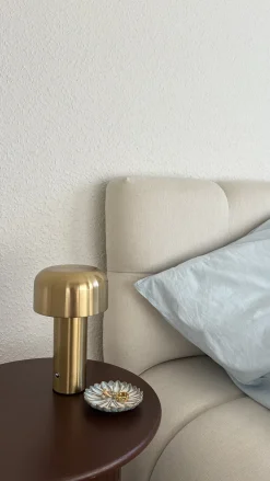 Bordlampe Maggie Messinglook m. Batteri