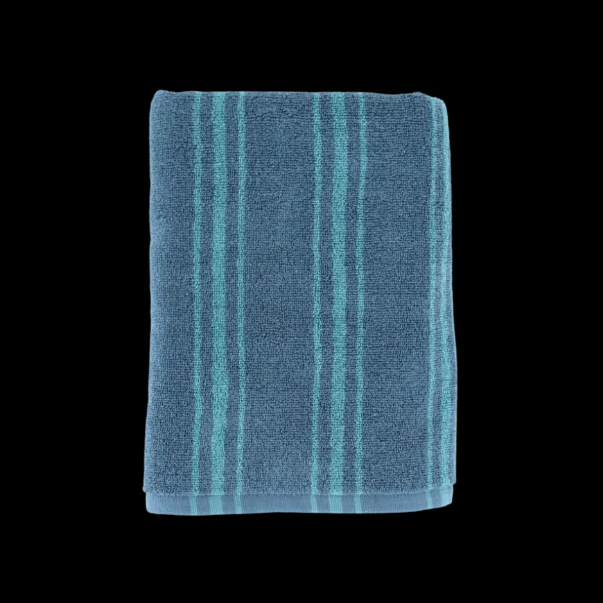 COREY Badehåndklæde (70x140cm) mørkeblå m/ lyseblå stribe