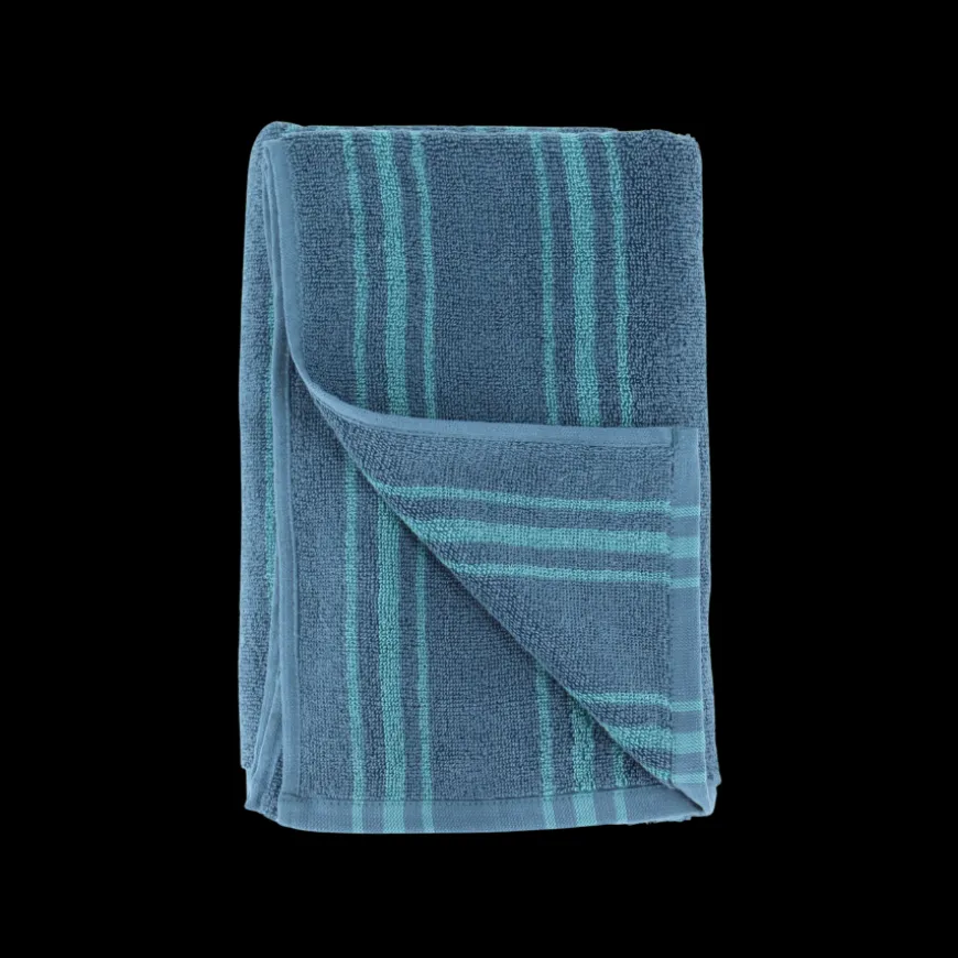 COREY Badehåndklæde (70x140cm) mørkeblå m/ lyseblå stribe