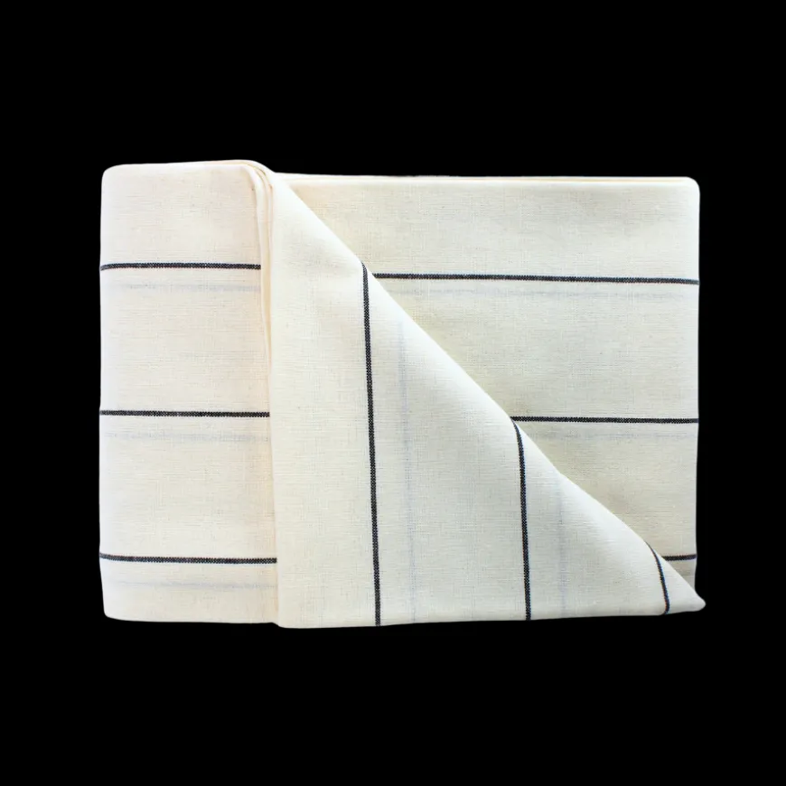 Dug m Natur og Sort Stribe FREYA (140x220cm)