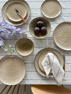 Dug m Natur og Sort Stribe FREYA (140x220cm)