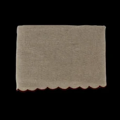 Dug m. Rød Broderi Kant (140x270cm)