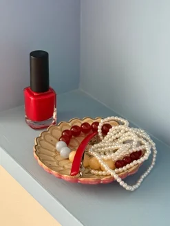 EDA Lille Porcelænsfad (10x10x1,7cm) Sand/Pink