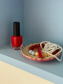 EDA Lille Porcelænsfad (10x10x1,7cm) Sand/Pink