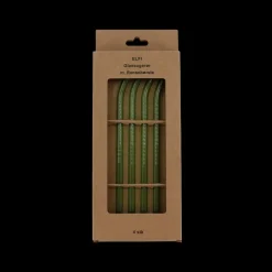 ELFI Glassugerør med Rensebørste (4stk) Grøn