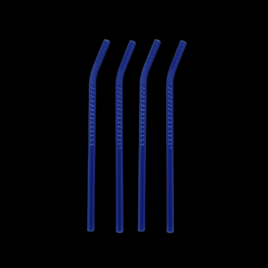 ELFI Glassugerør med Rensebørste (4stk) Blå