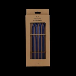 ELFI Glassugerør med Rensebørste (4stk) Blå