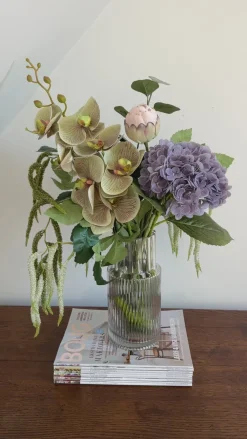 Evighedsbuket Lilla Natur m. Protea og Hortensia