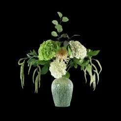 Evighedsbuket Nordisk Natur m. Hvide og Grønne Blomster