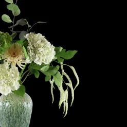 Evighedsbuket Nordisk Natur m. Hvide og Grønne Blomster