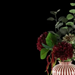 Evighedsbuket Rød Harmoni m. Hortensia og Dahlia