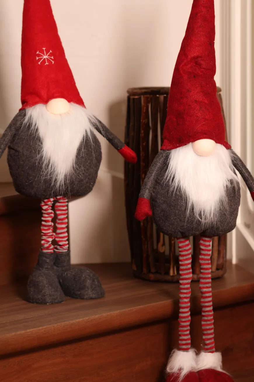 Filt Nisse m. Teleskop Ben Rød/Grå