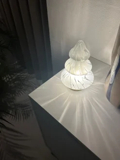 Glas Juletræ m. LED (14x21cm)