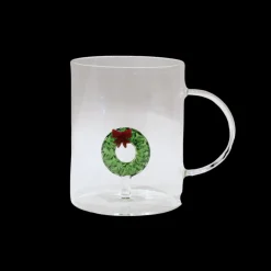 Glas med Julekrans Figur (450ml)