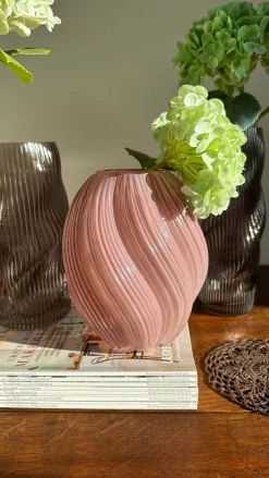 Glas Vase ANJO (H 25cm) Grå