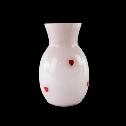 Glas Vase FAATIMA (15x22,5cm) Lyserød med hjerte