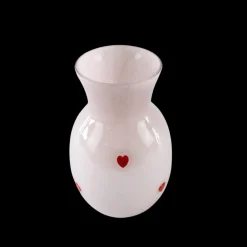 Glas Vase FAATIMA (15x22,5cm) Lyserød med hjerte