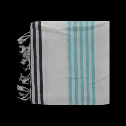 HAMMAN Håndklæde m/stribe (90x170cm) Marine/Blå/Hvid