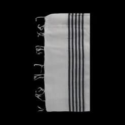 HAMMAN Håndklæde m/stribe (90x170cm) Marine/Blå/Hvid