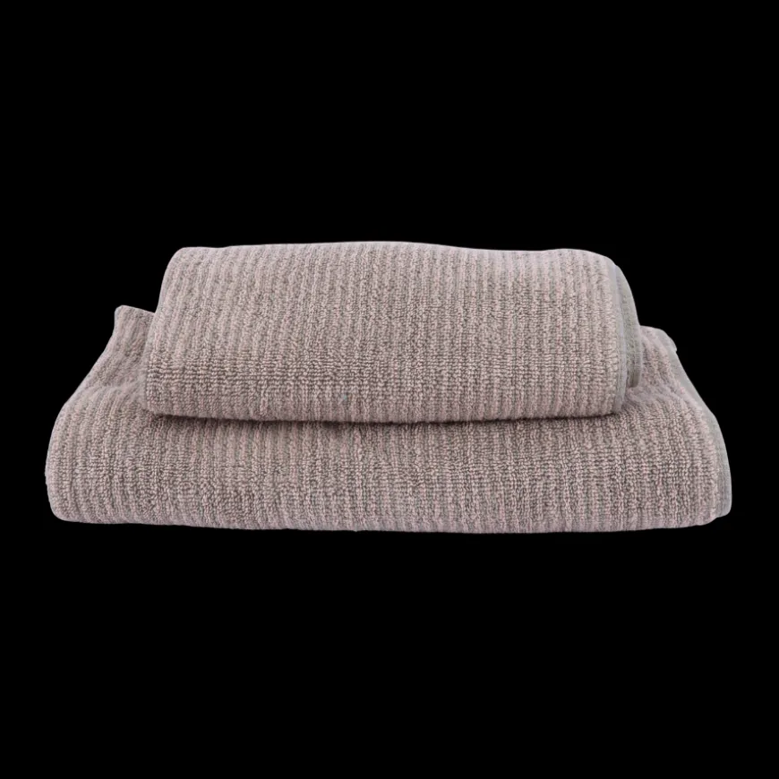 Håndklæde m Stribe CAMRON (50x100cm)Grøn/Beige