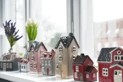 House for T-light, (H17xW8xD7cm) Beige