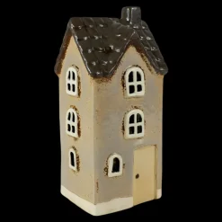 House for T-light, (H17xW8xD7cm) Beige