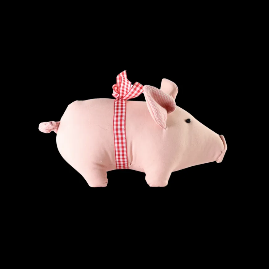 Julegris m. Sløjfe Rosa (23 x 13 x 12cm)