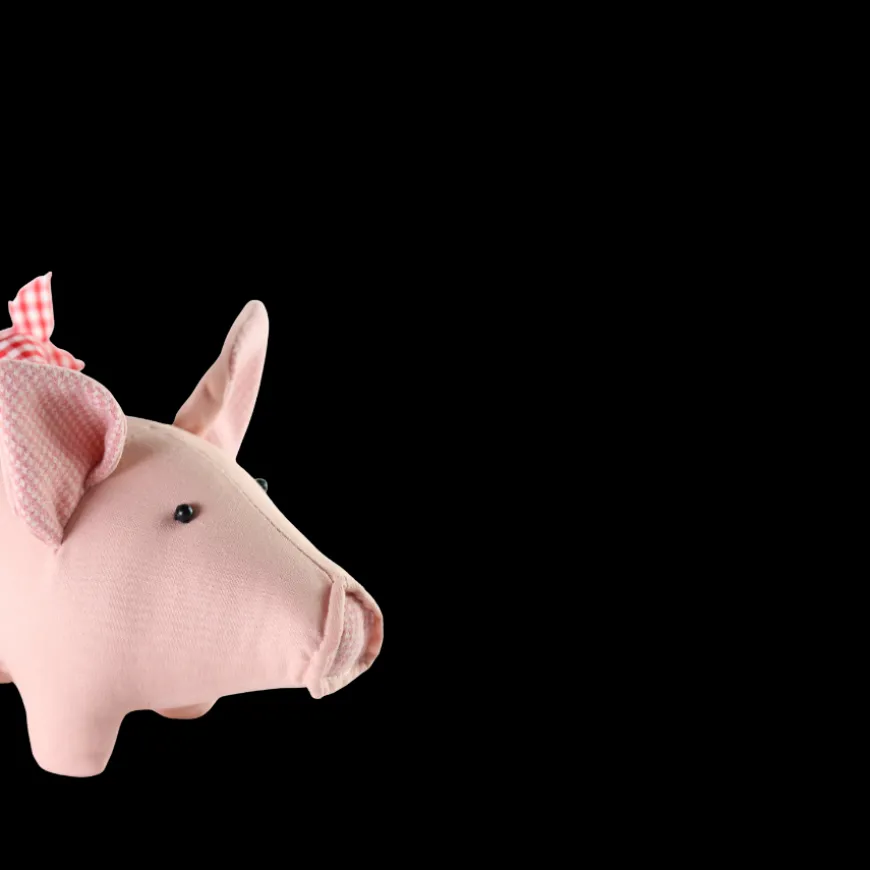 Julegris m. Sløjfe Rosa (23 x 13 x 12cm)