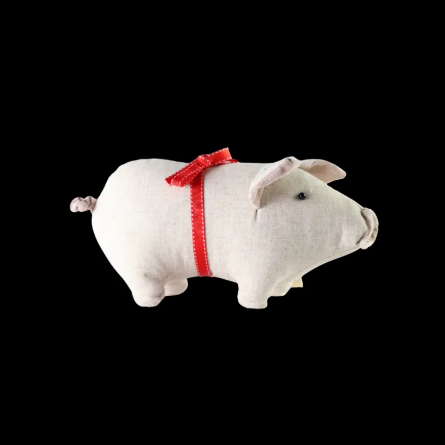 Julegris m. Sløjfe Sand (23 x 13 x 12cm)