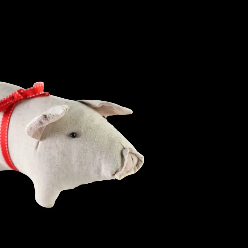 Julegris m. Sløjfe Sand (23 x 13 x 12cm)