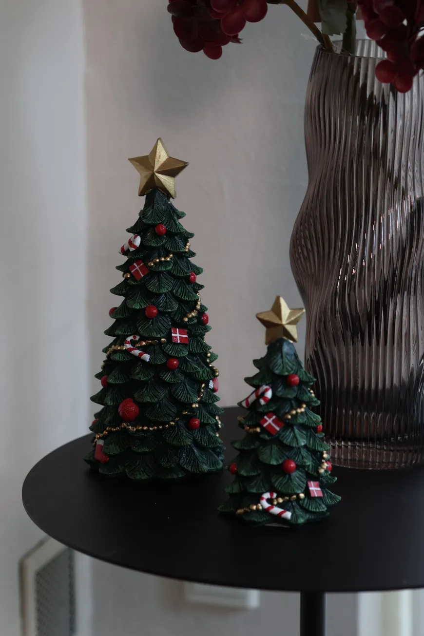 Juletræ m. Pynt Polyresin m. Grøn (23,5cm)