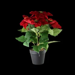 Kunstig Julestjerne i Potte Rød (40cm)