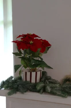 Kunstig Julestjerne i Potte Rød (40cm)