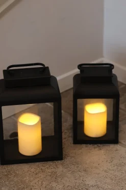 Lanterne med LED Lys (20x12,5x30cm)